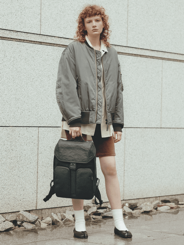 CORDURA®×皮革 方形後背包